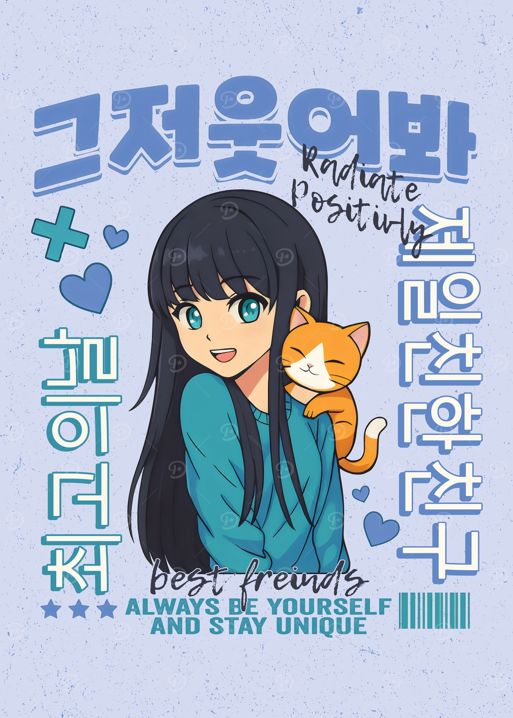 Radiate Positivity – Anime Girl & Cat