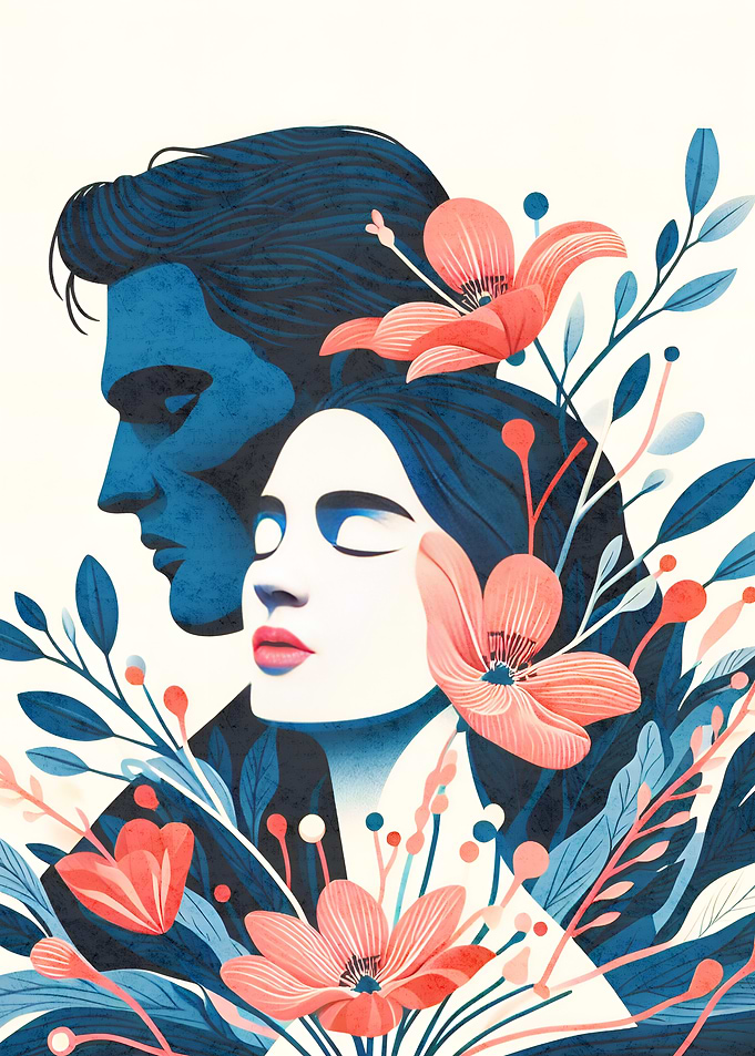 Floral Couple Portrait