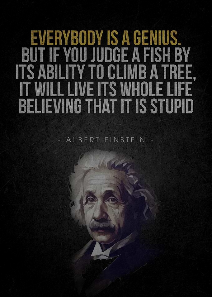 Einstein Quote: Everybody is a Genius