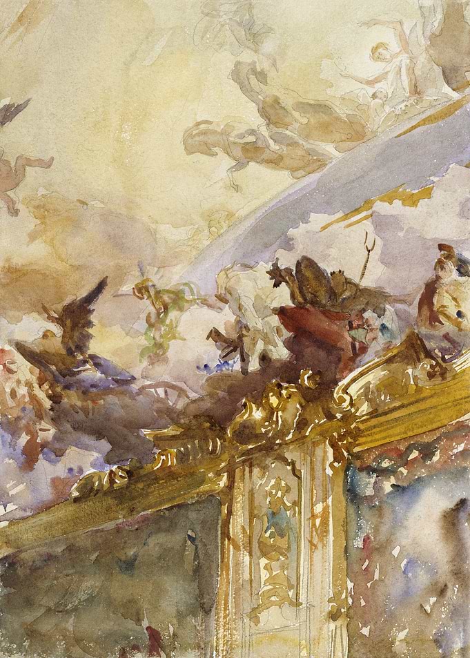Baroque Ceiling Painting Watercolor