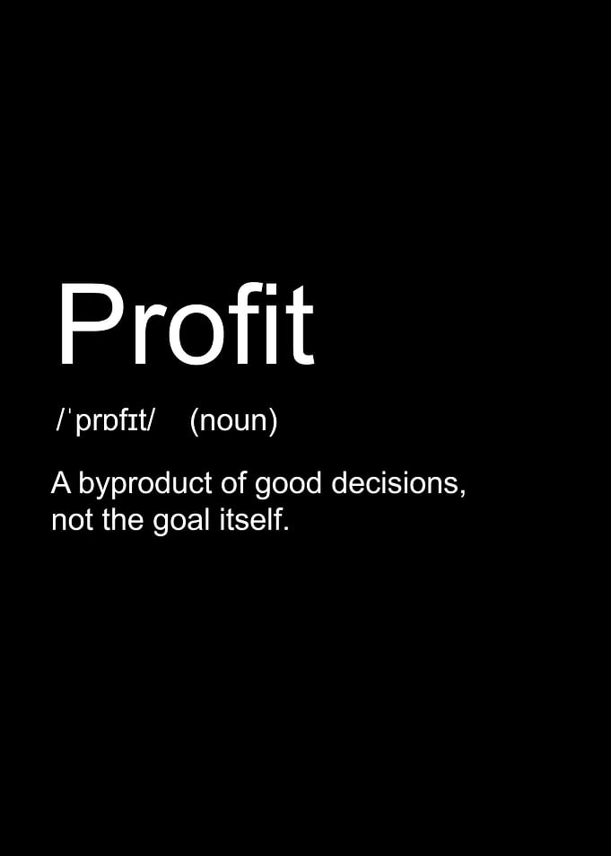 Profit Definition on Black Background