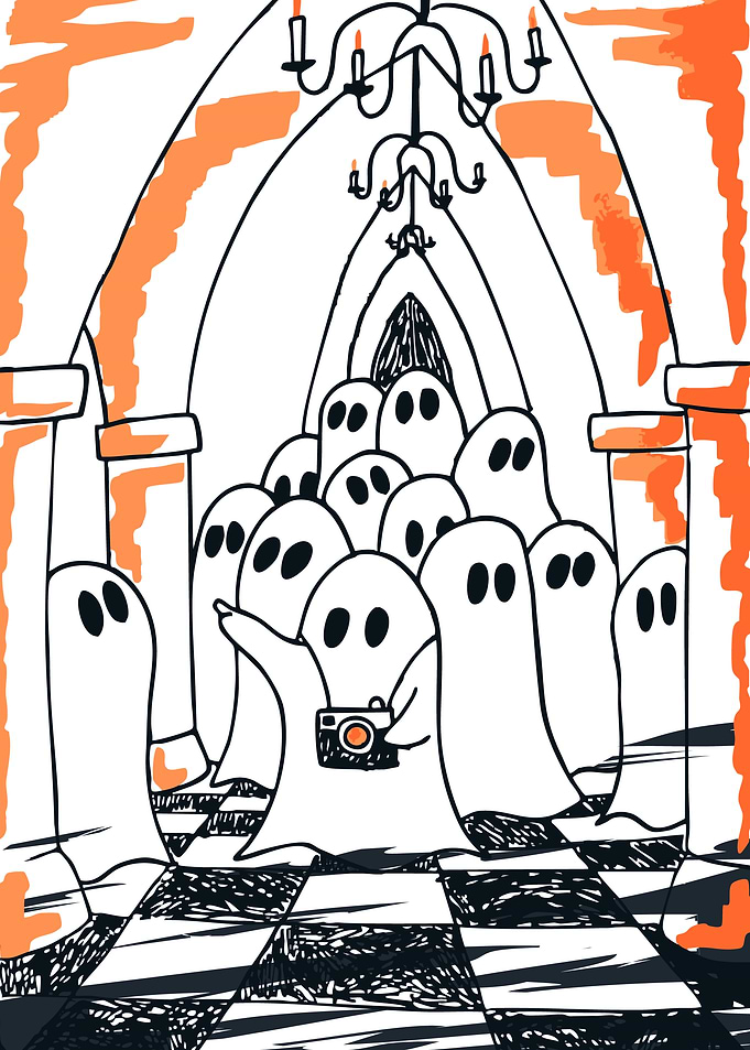 Turist ghost on halloween