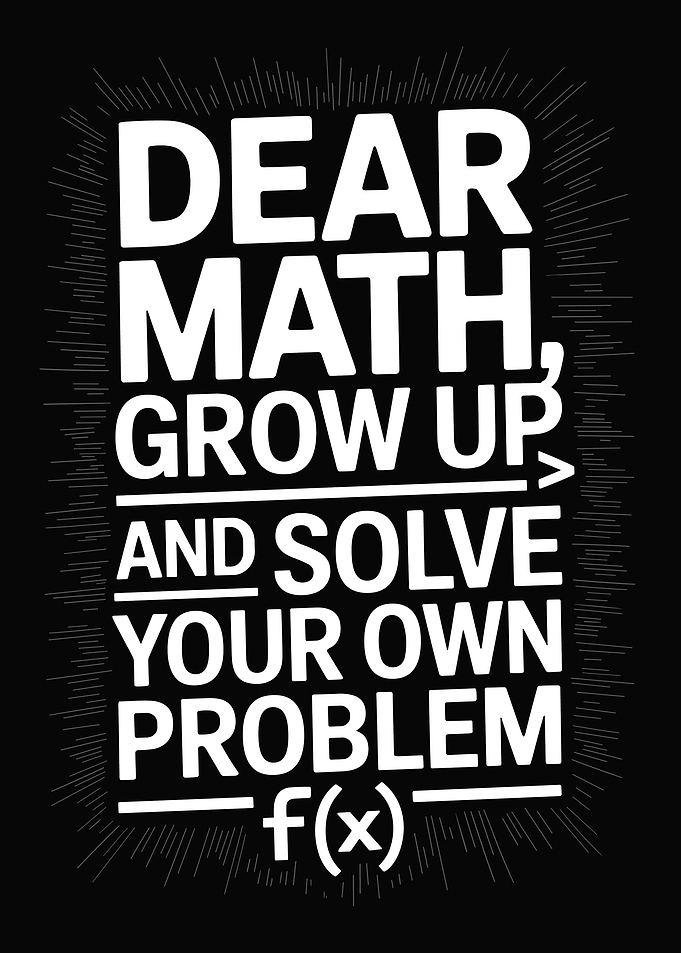 Dear Math, Solve Your Own Problem