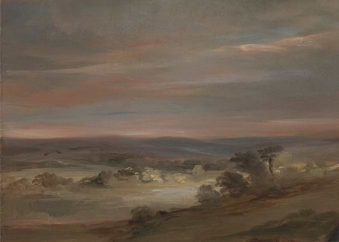 Landscape Painting with Cloudy Sky