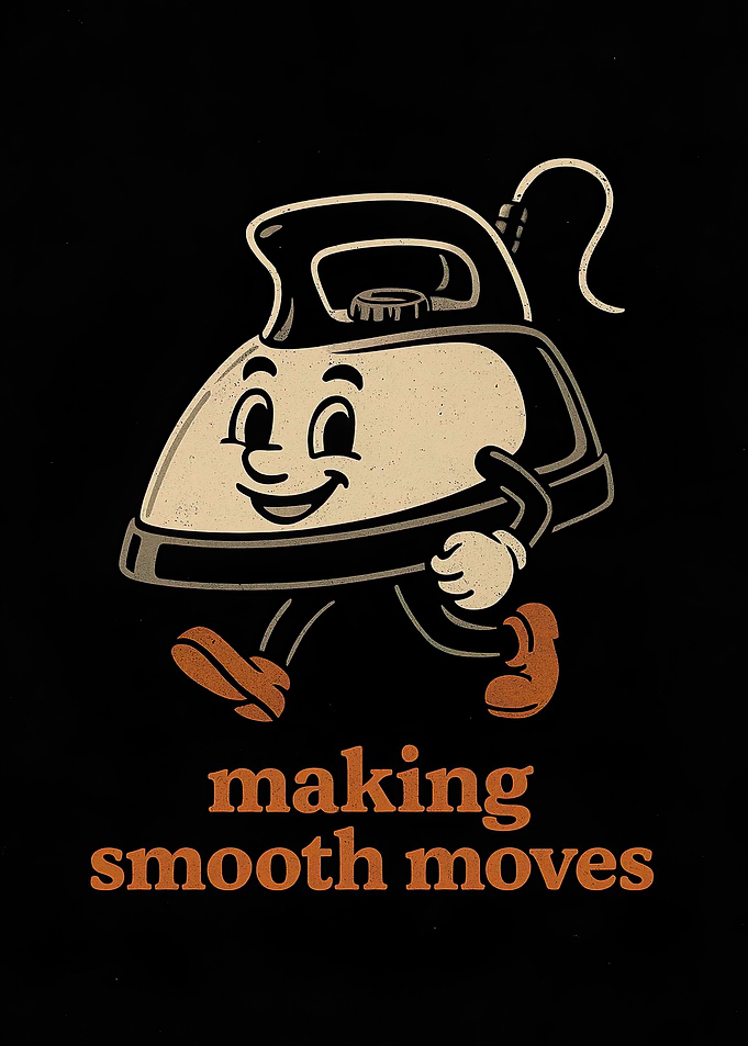 Cartoon Iron Making Smooth Moves