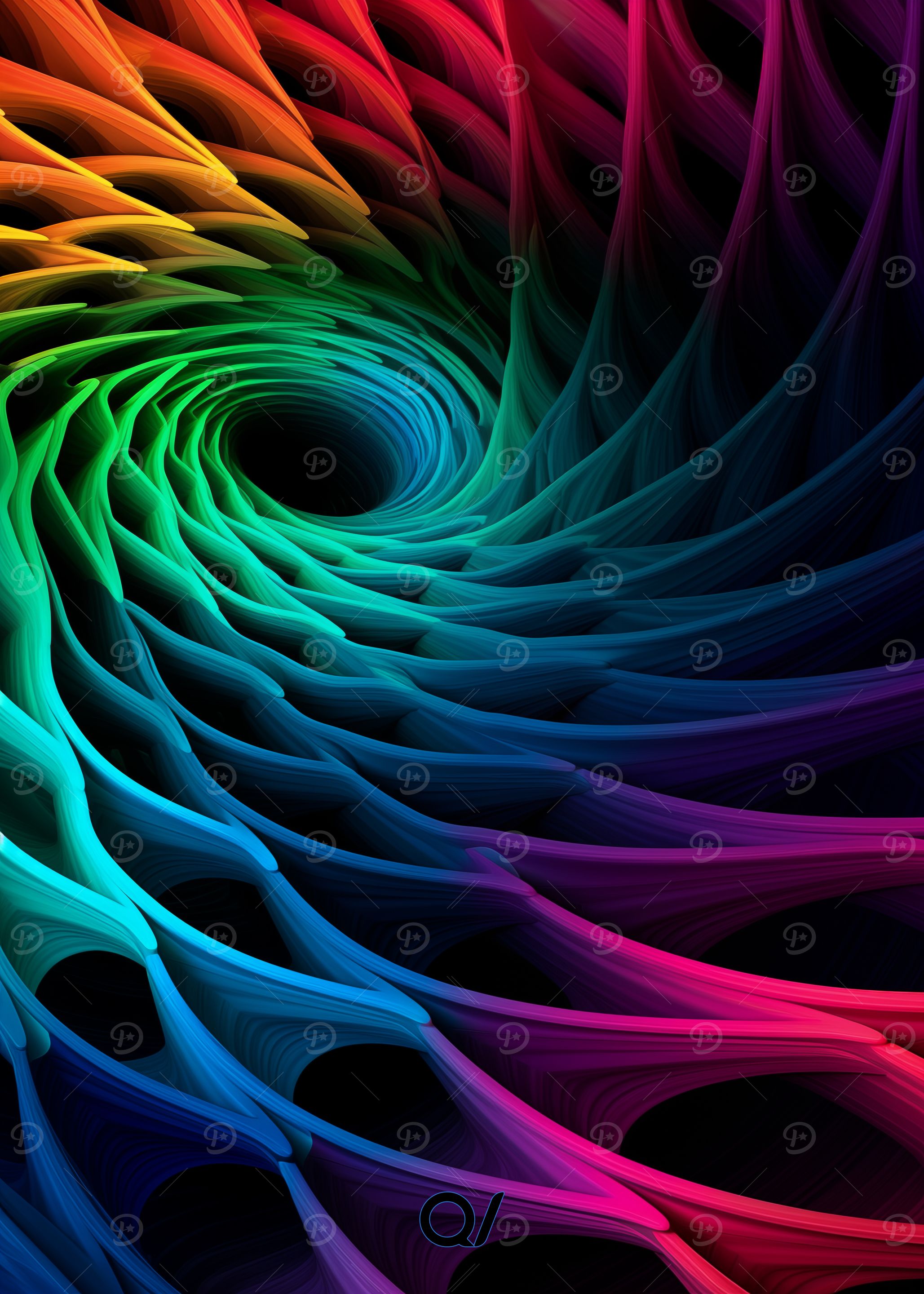 Rainbow Swirl Abstract Fractal Art