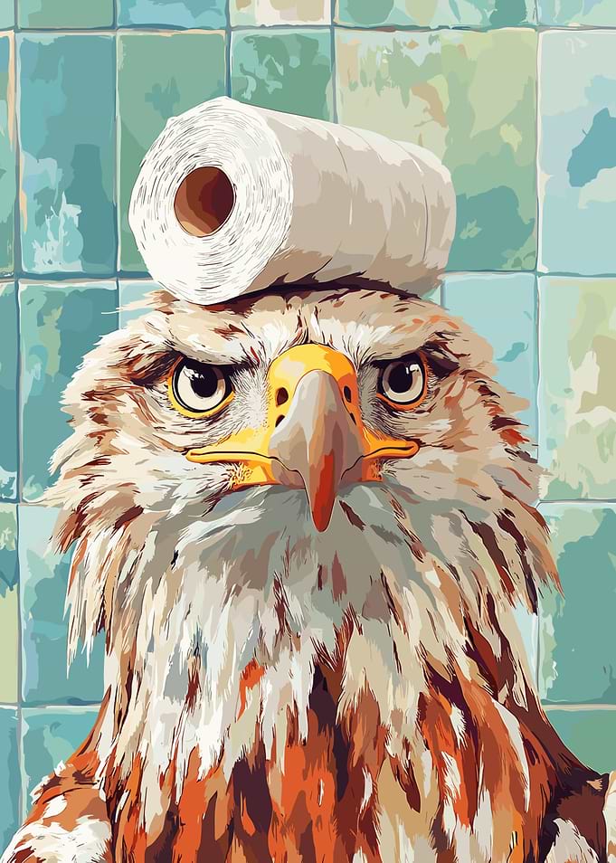 Eagle with Toilet Paper Hat