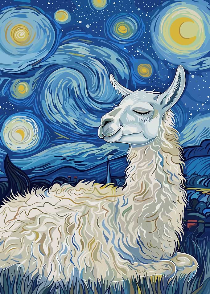 Llama in Starry Night