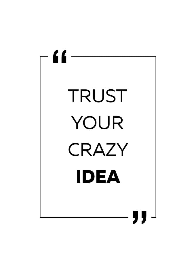 Trust Your Crazy Idea Text Art