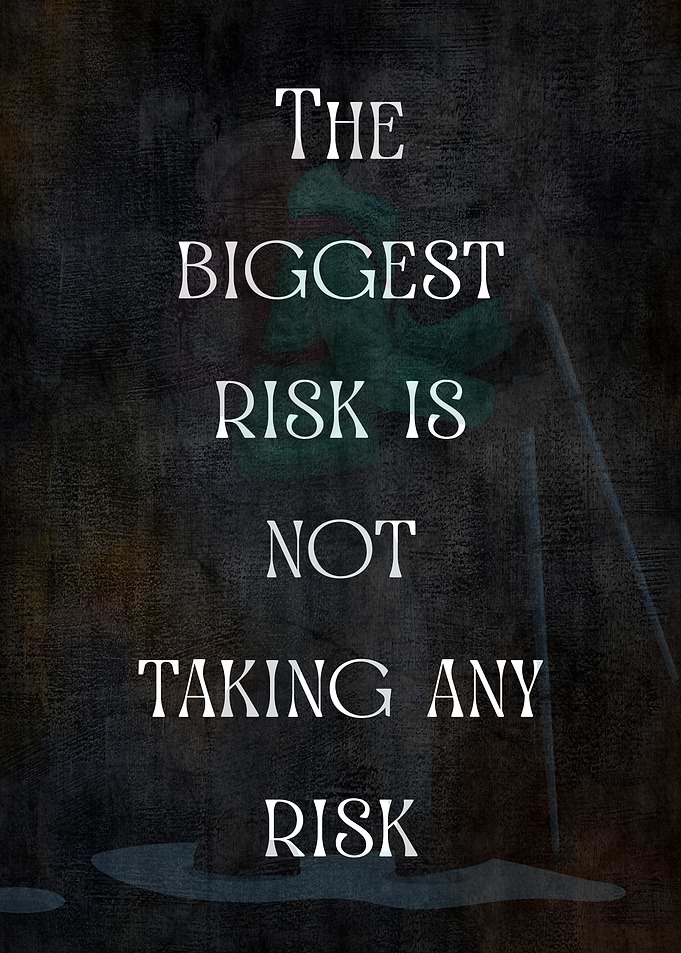 Inspirational Risk Quote on Dark Background