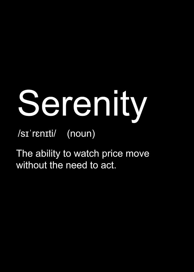 Serenity Definition on Black Background