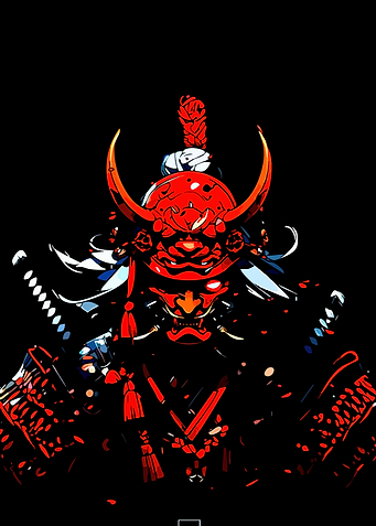 Red Samurai Warrior Digital Art
