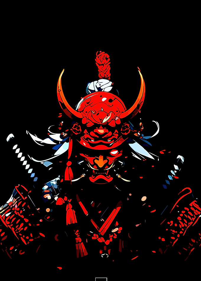 Red Samurai Warrior Digital Art