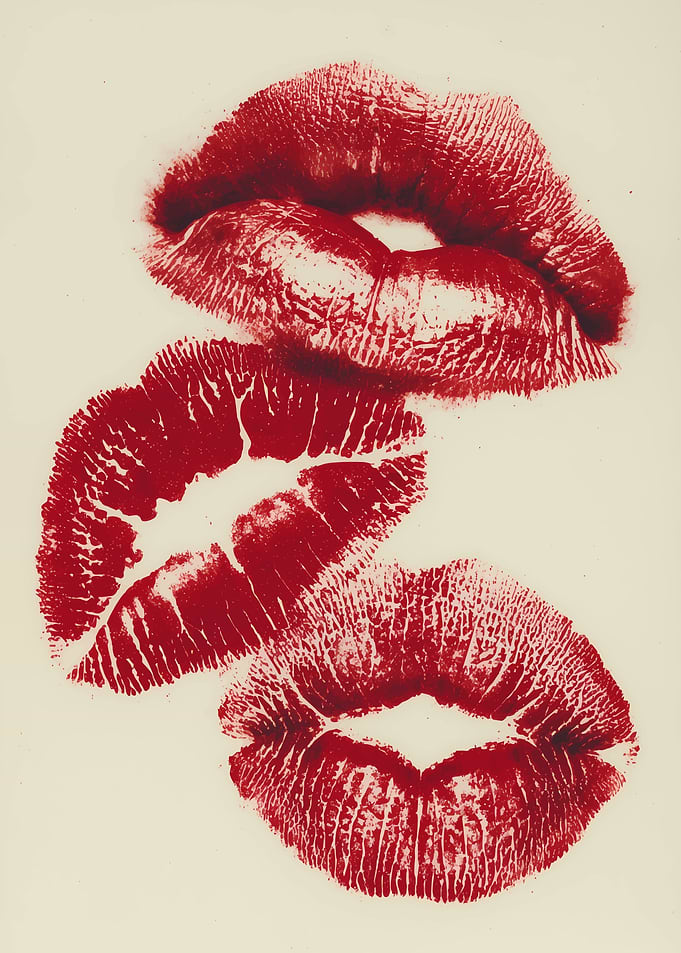 Red Lipstick Kiss Marks