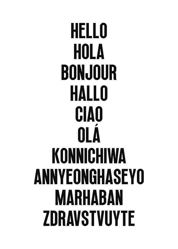 Hello in different languages
