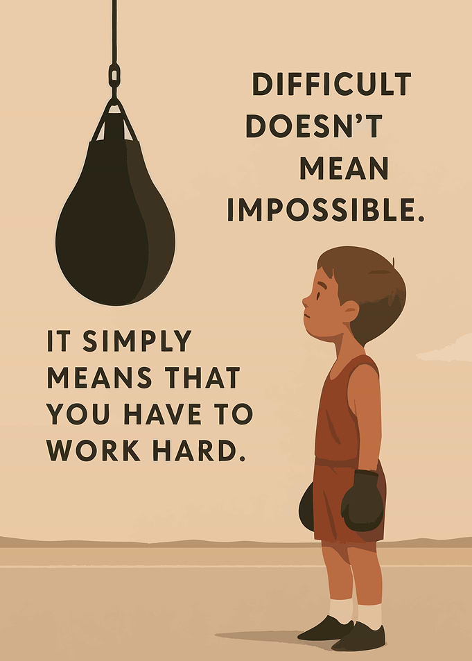 Motivational Boxing Art with Text