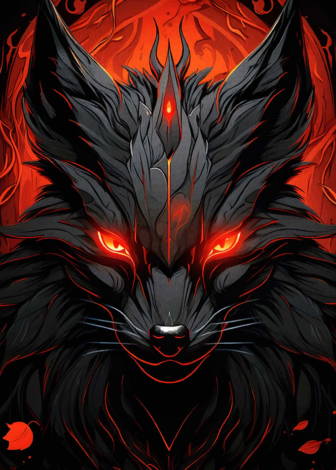 Fiery Wolf Portrait