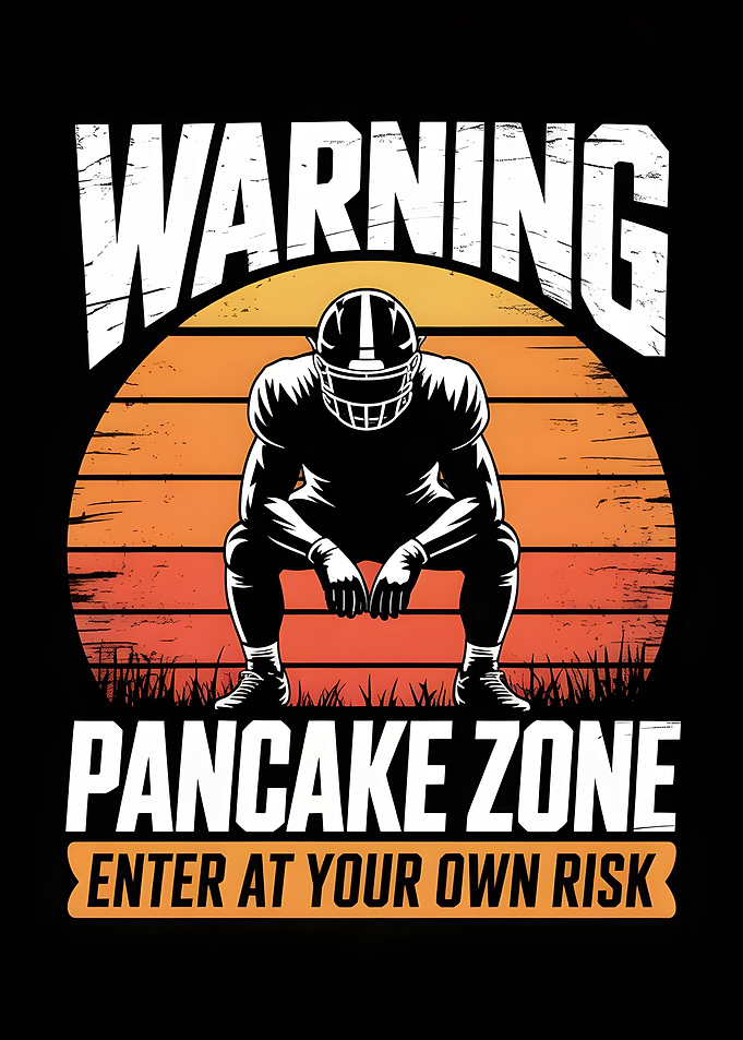 Warning Pancake Zone Football Graphic