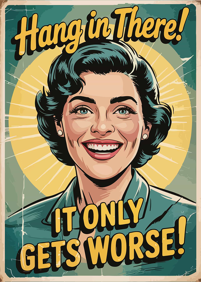 Hang in There! Retro Poster