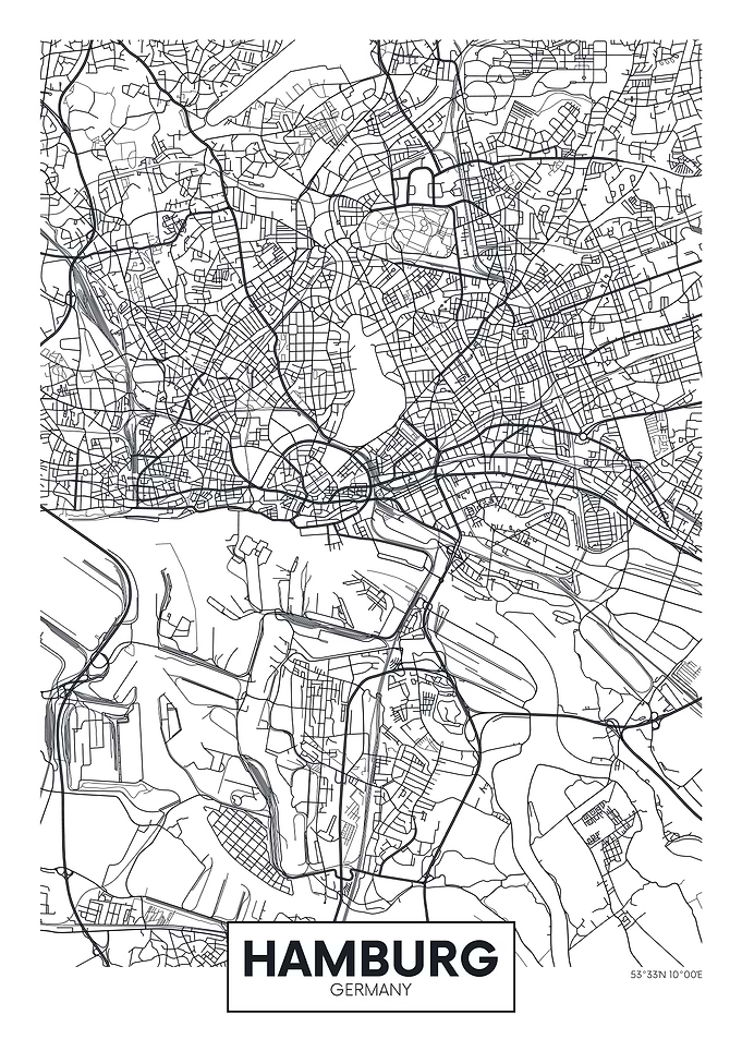 Hamburg, Germany City Map