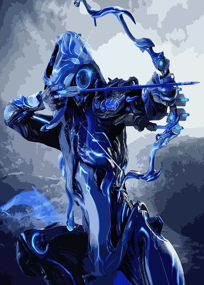 Blue Warframe Archer