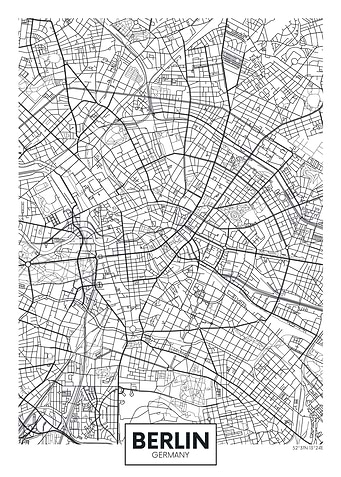 Berlin City Map - Minimalist Design