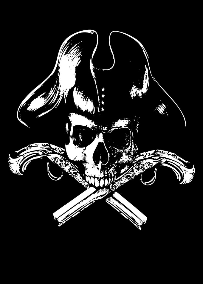Pirate Skull with Pistols