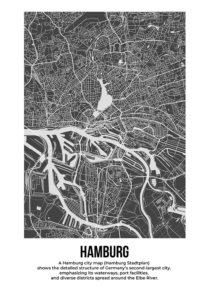 Hamburg City Map - Detailed Structure