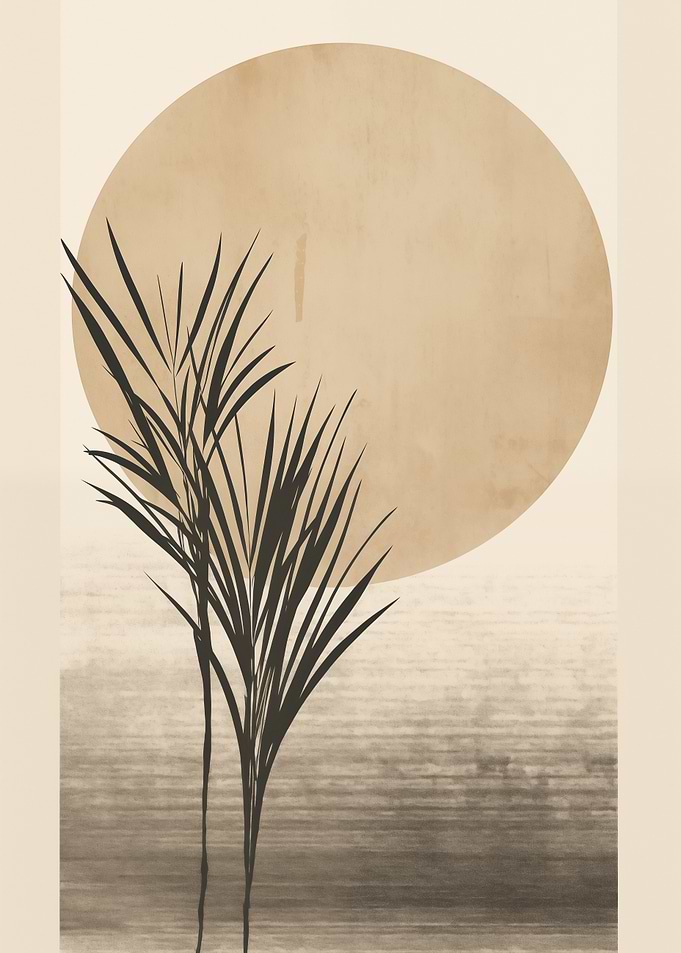 Minimalist Plant Asian Art