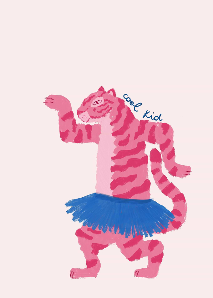 Pink Tiger in Blue Tutu