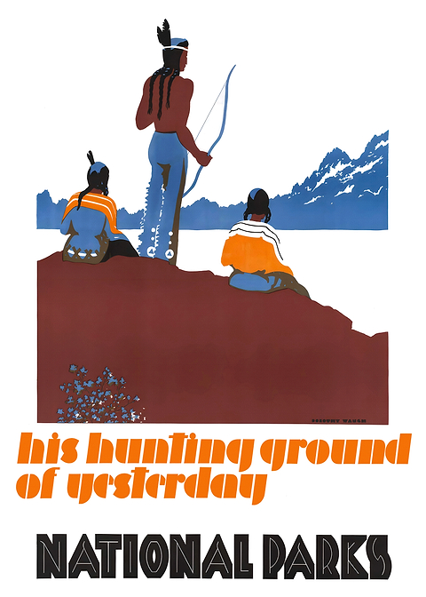 National Parks Vintage Poster — retro travel art printed on metal