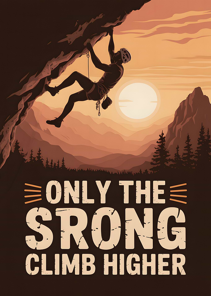 Rock Climbing Motivational Poster