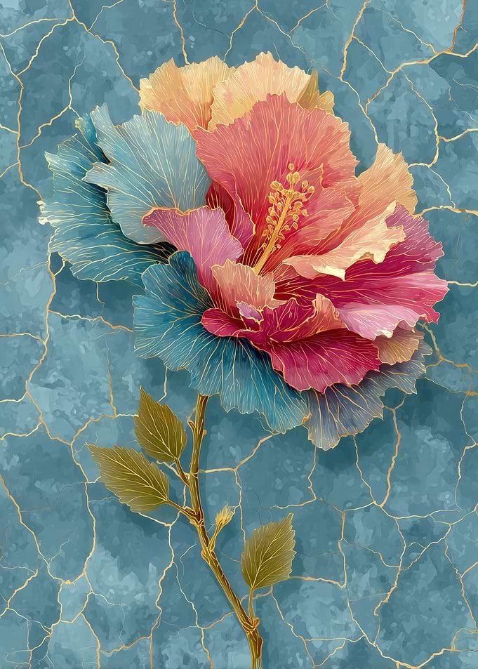 Colorful Flower on Marble