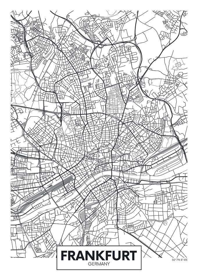 Frankfurt, Germany City Map