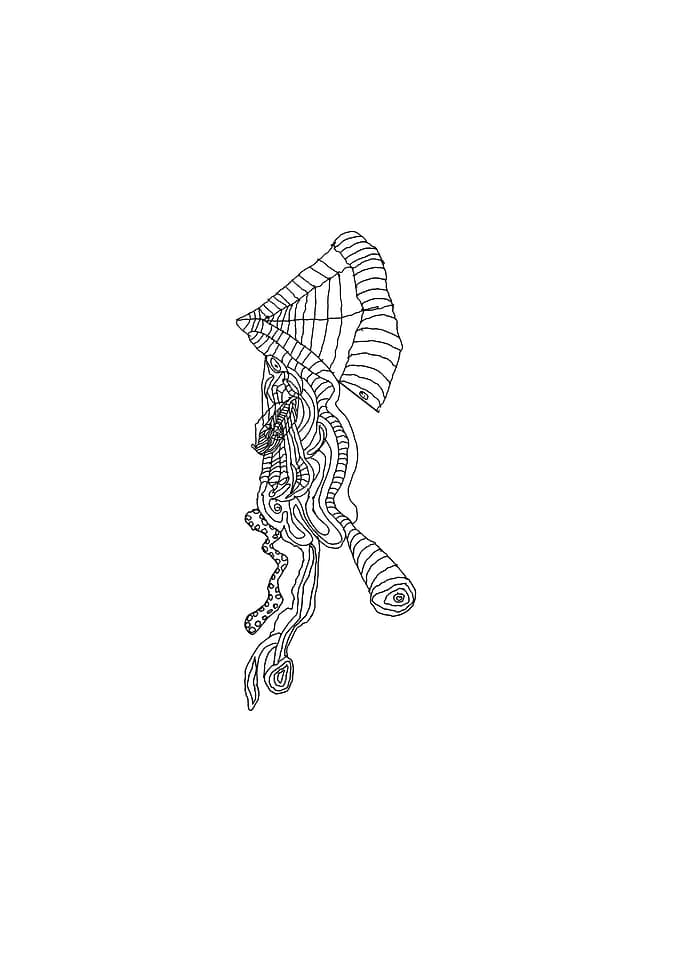 Abstract Line Art: Tentacled Creature