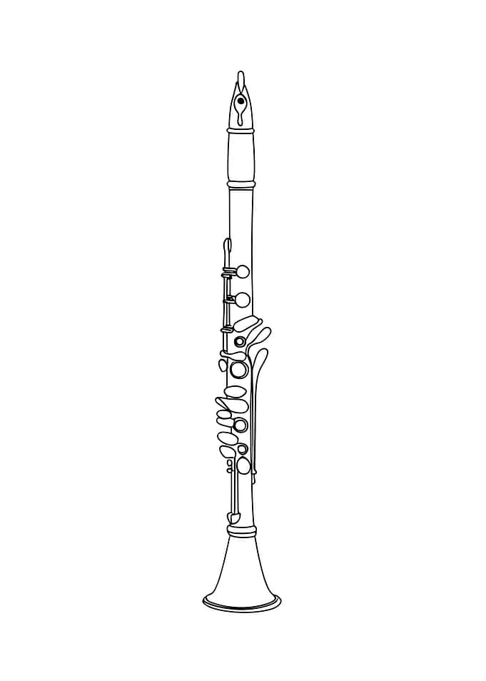 Clarinet Minimalist Line Art