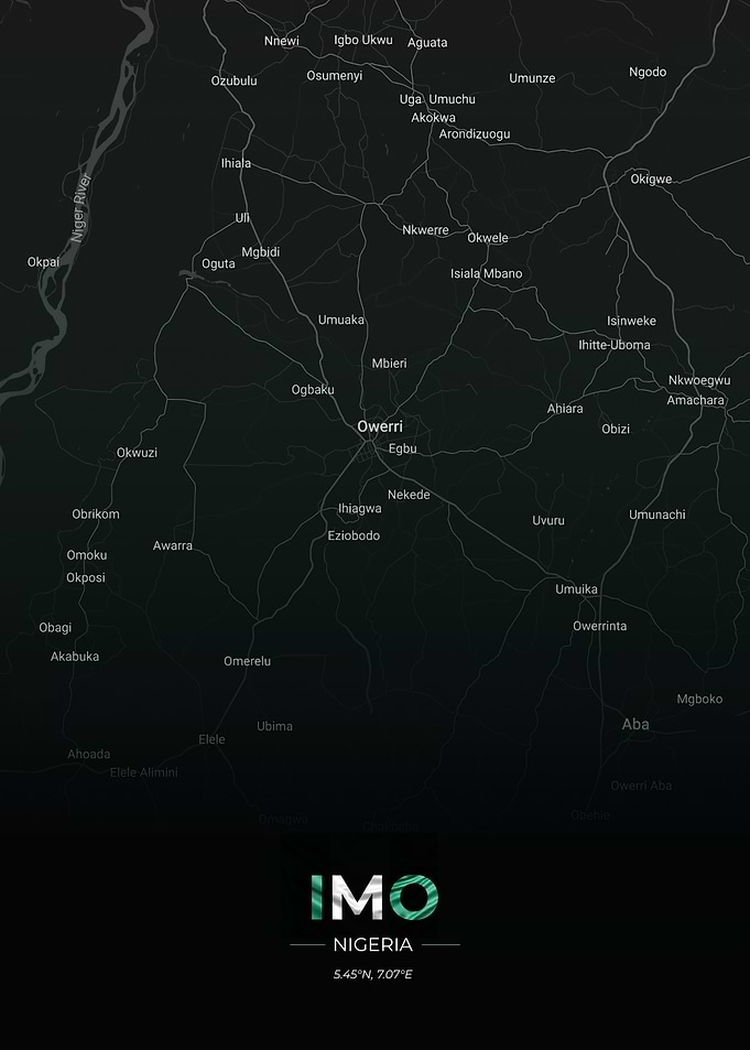 Imo, Nigeria Map Art