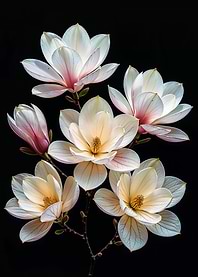 Magnolia Blossoms - Elegant Botanical Flower