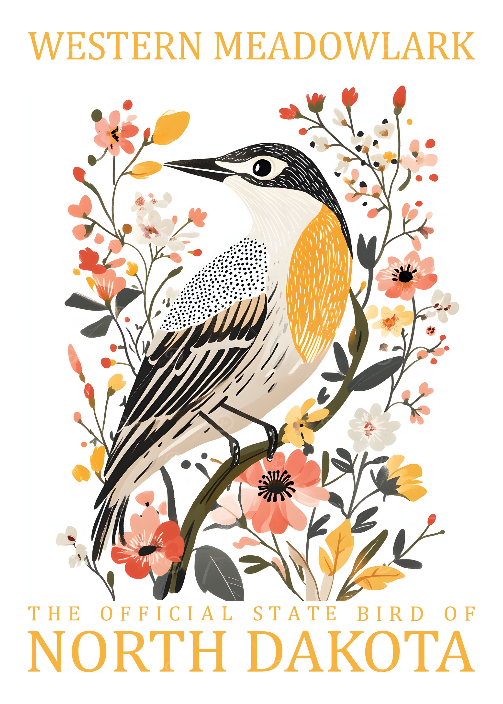 Western Meadowlark North Dakota State Bird
