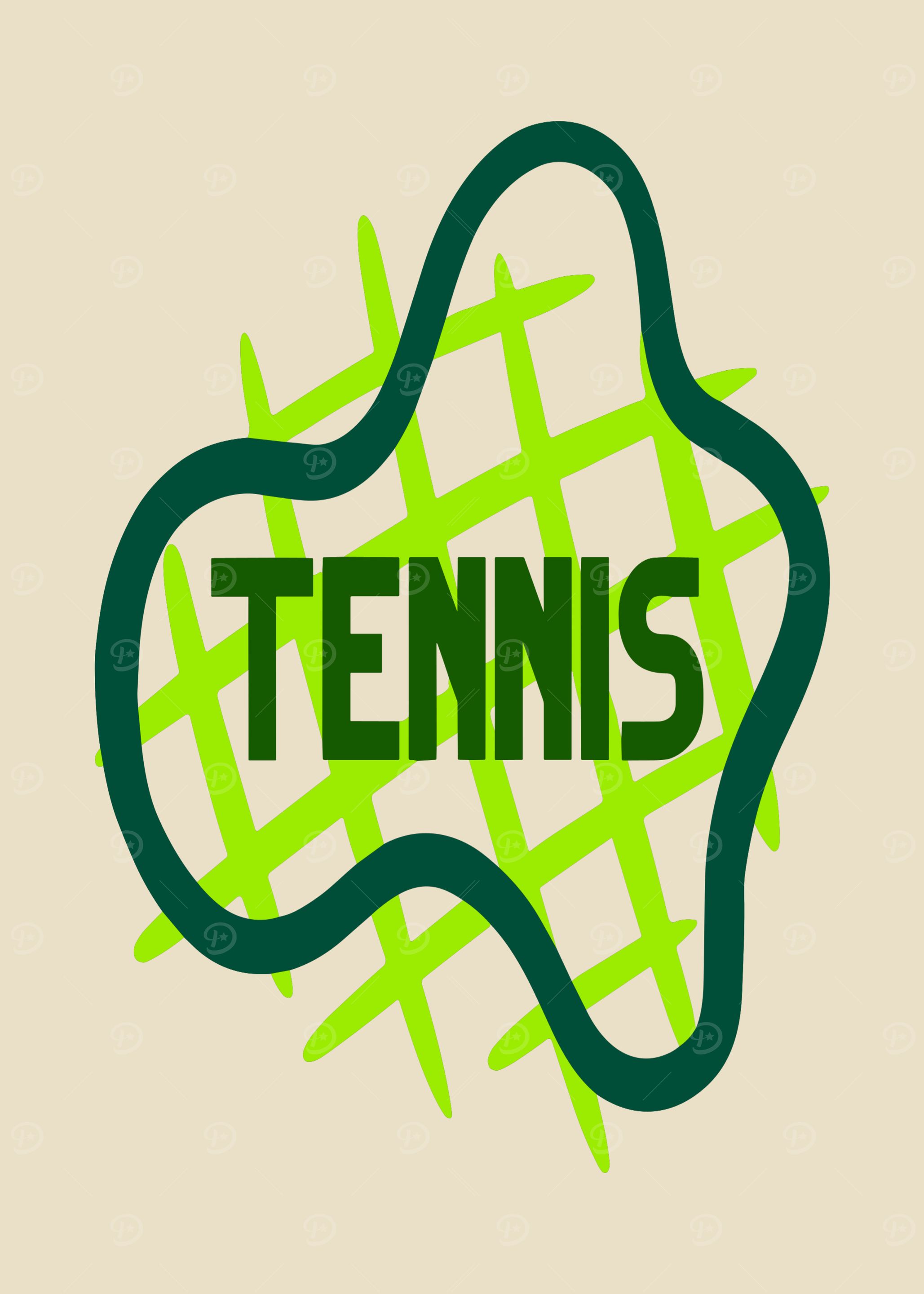Tennis graphic design with abstract shapes