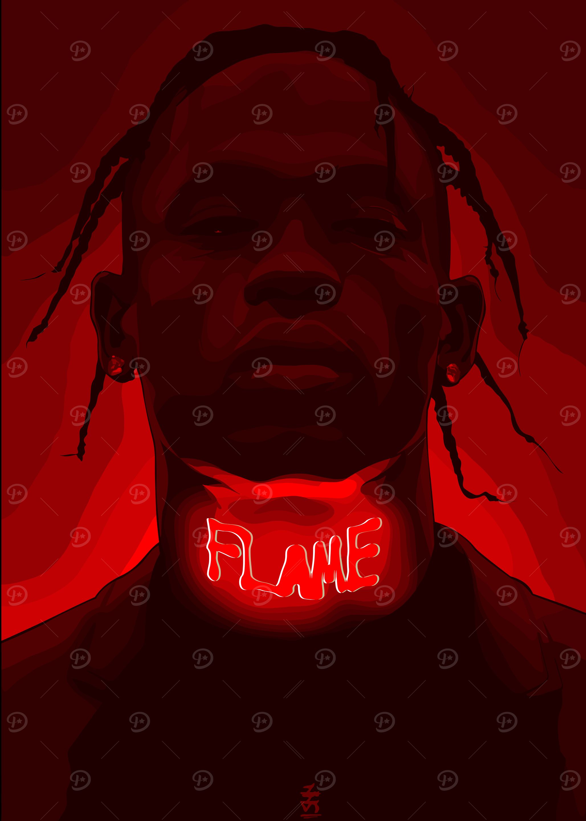 Travis Scott 'Flame' Portrait