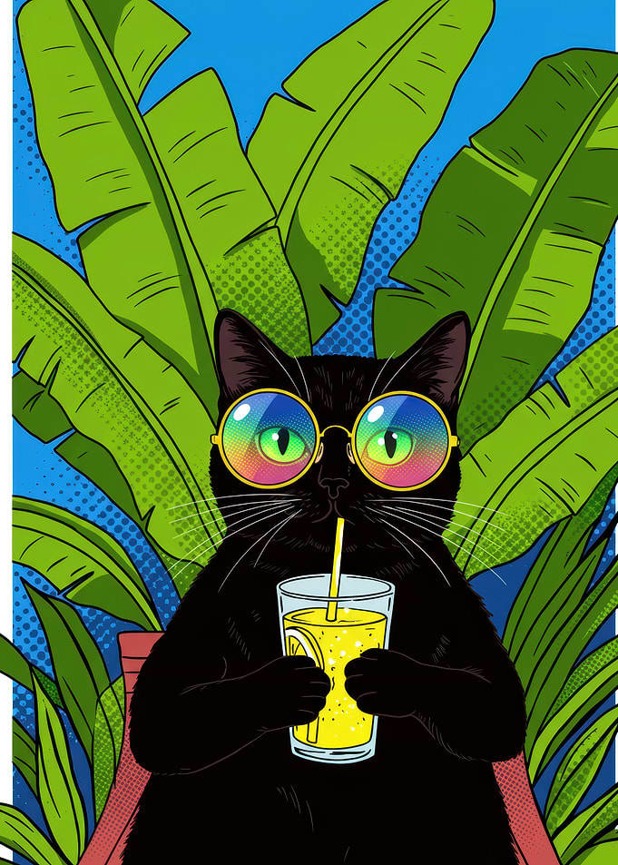Cool Cat with Lemonade