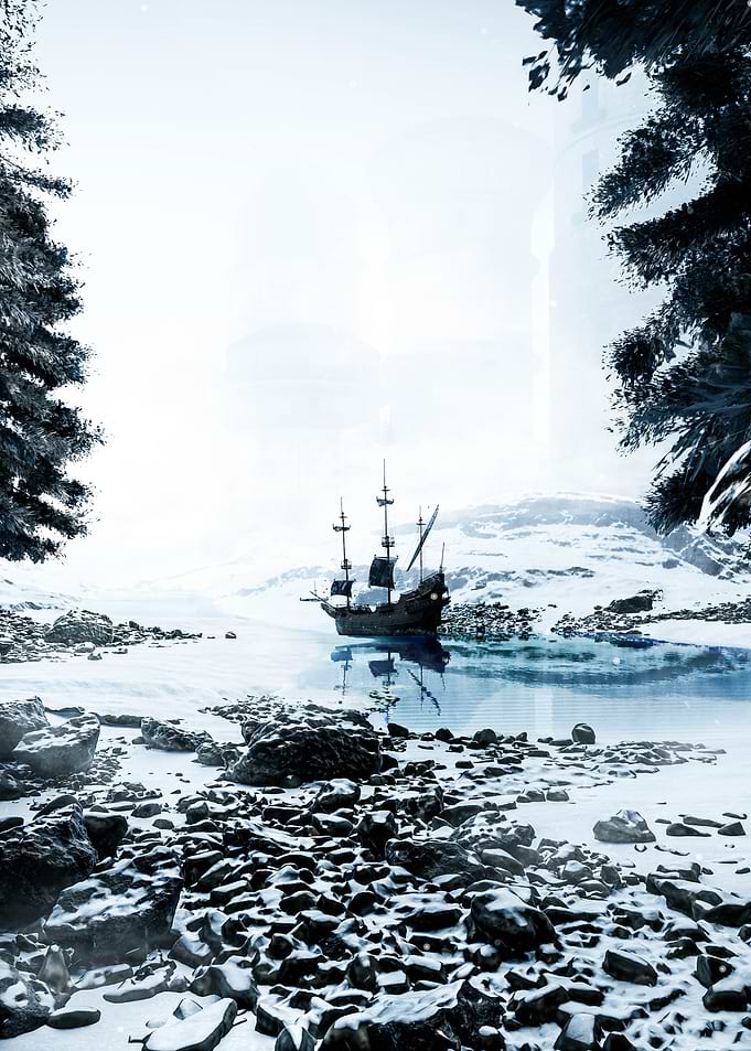 Winter Ship Scene