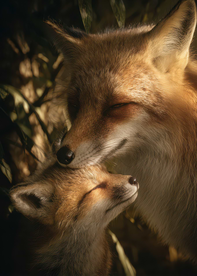 Foxes in Affectionate Embrace