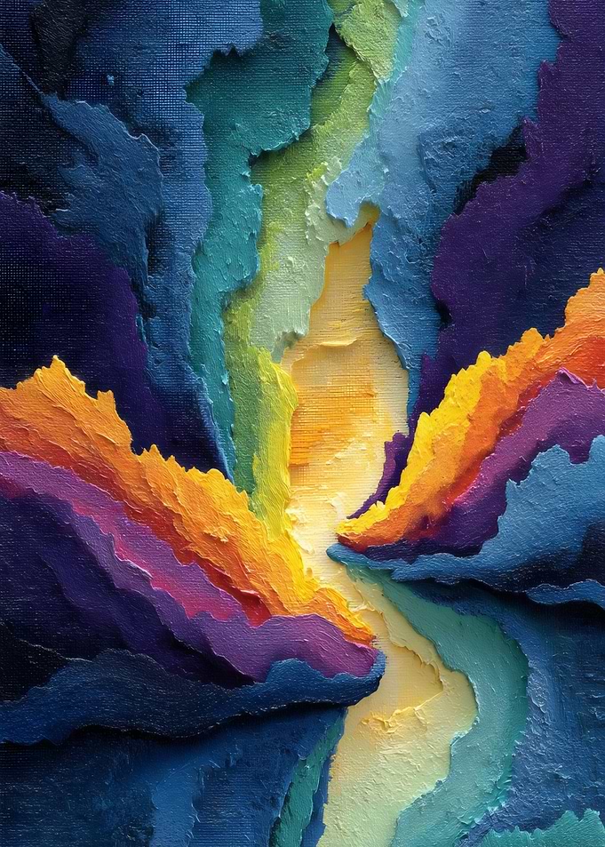 Golden Gorge: Impasto Color Canyon
