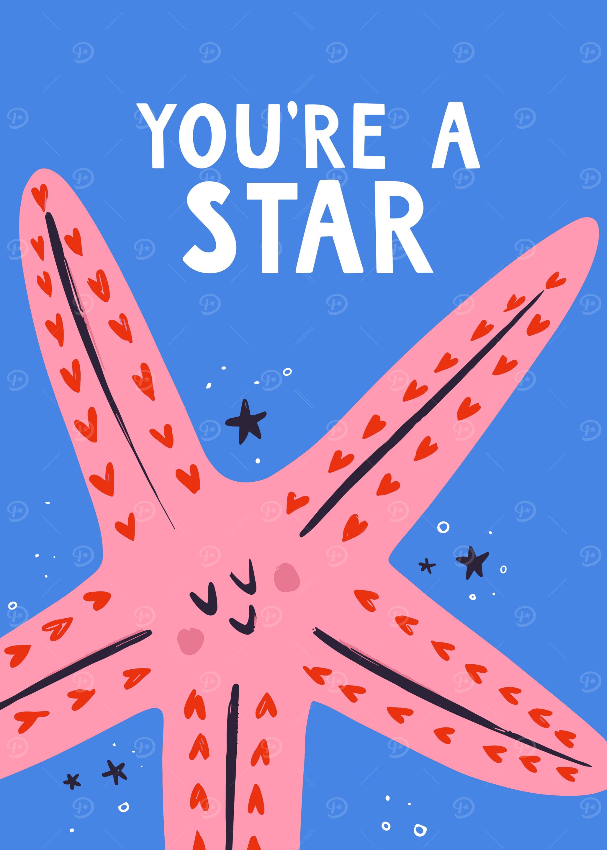 You're a Star Starfish Illustration