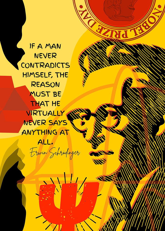 Contradictions & Clarity – Erwin Schrödinger Quote Poster | Quantum Genius Wall Art
