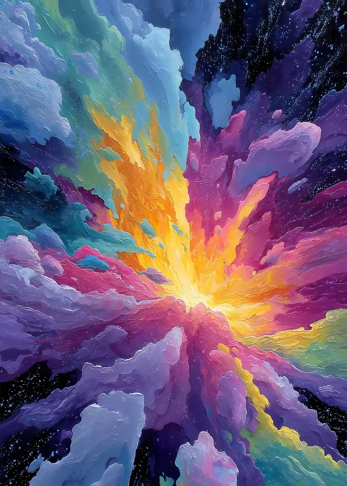 Spectral Eruption: Impasto Cloudburst