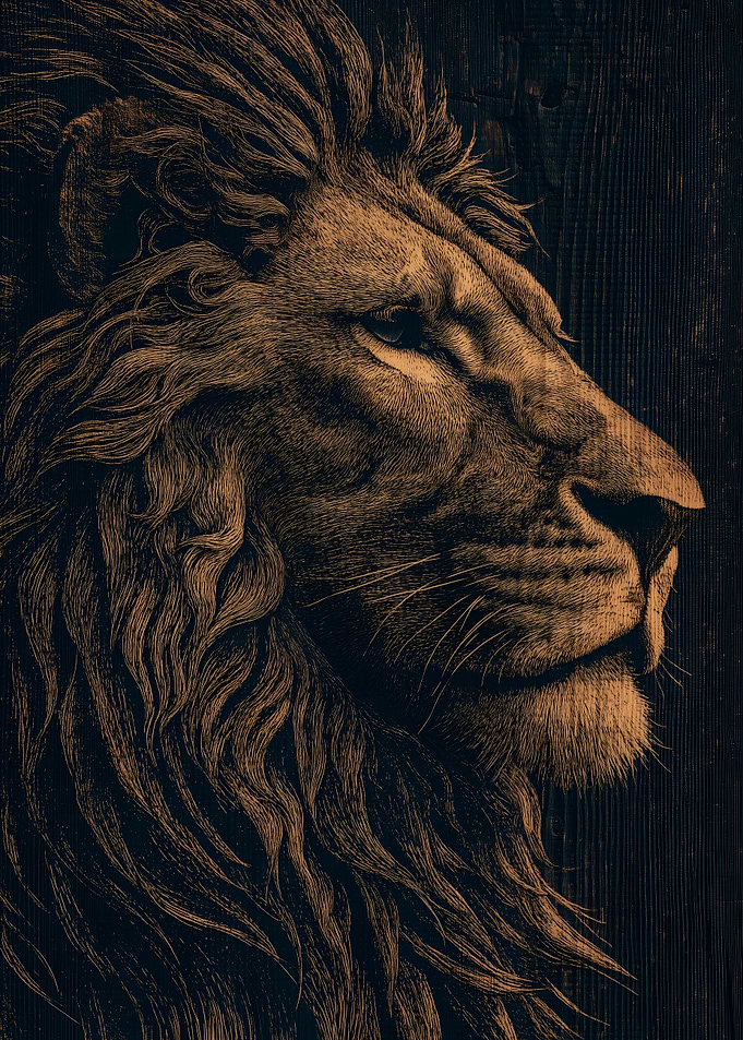 Lion Profile Portrait