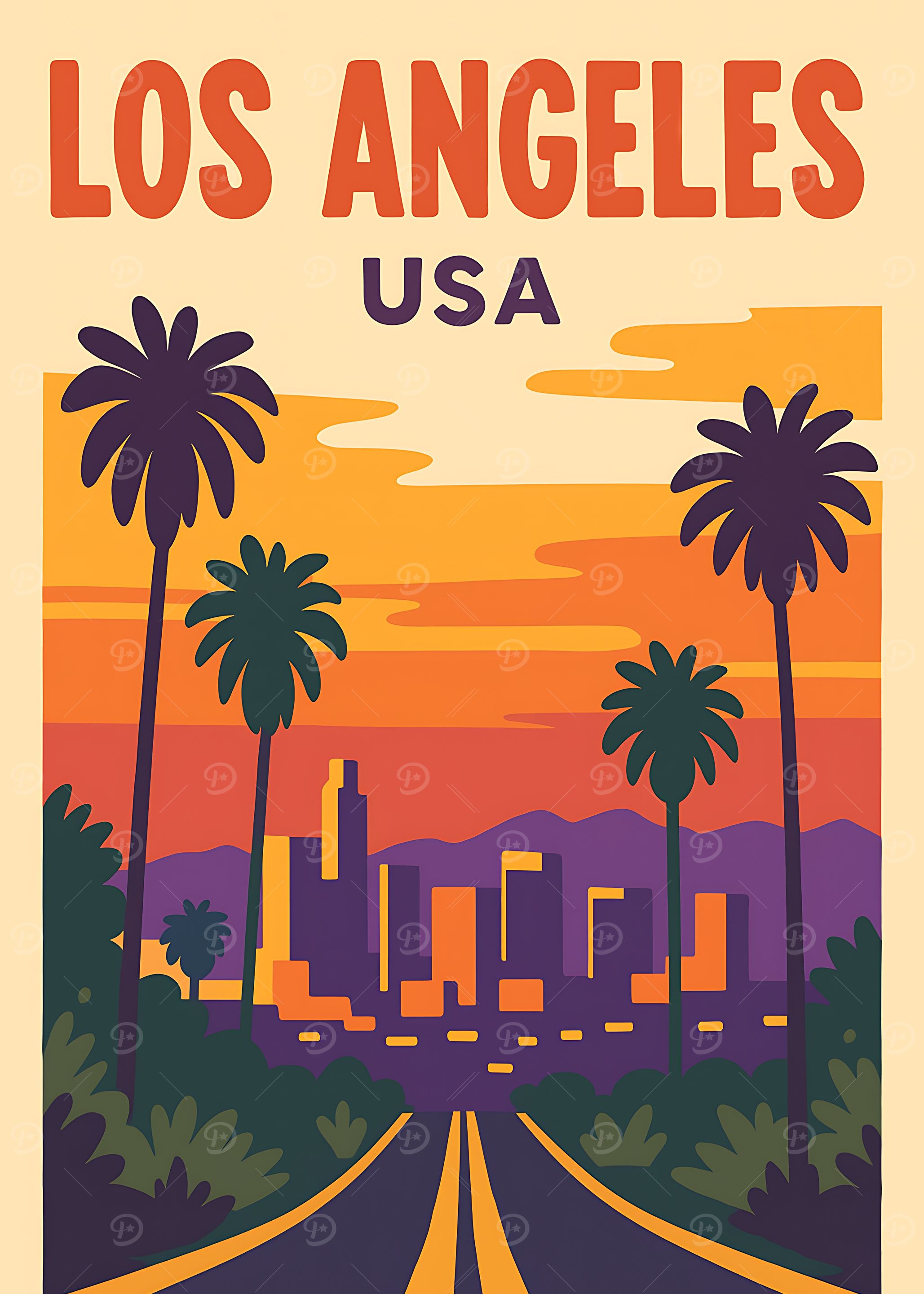 Los Angeles Travel Poster